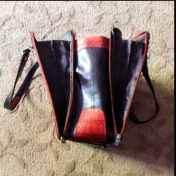 M.C. Laptop Tote & Briefcase ~ Brown Croc w/Silver Accents ~ Multi-Pocket, Lined - Picture 9 of 12